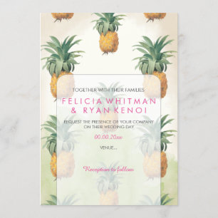 PixDezines Vintage Pinapples/DIY Hintergrund Einladung