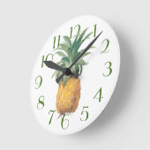 PixDezines Vintage Pineapple/DIY Color/Font Runde Wanduhr (Winkel)
