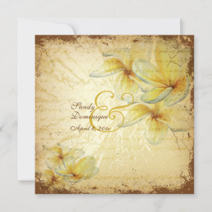 PixDezines Vintage Plumeria Einladung