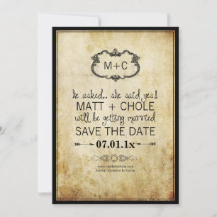 PixDezines Vintage Reben+barocke Rahmen Save The Date