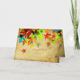 PixDezines Vintage Retro-Ahorn-Blätter/DIY-Schrift Karte