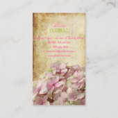 PixDezines Vintage, rosa Hydrangeas/Floristen Visitenkarte (Rückseite)