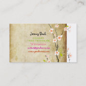 PixDezines Vintage Rosa Kirschblüten, Havanna Visitenkarte (Rückseite)