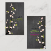 PixDezines Vintage Rosa Kirschblüten Visitenkarte (Vorne/Hinten)