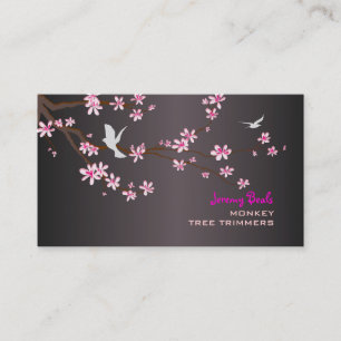 PixDezines vintage/rosa Kirschblütenbaum-Schere ♥♥ Visitenkarte
