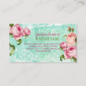 PixDezines Vintage Rose/Aquarell Visitenkarte (Rückseite)