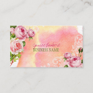 PixDezines Vintage Rose/Aquarell Visitenkarte