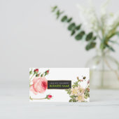 PixDezines Vintage Rose/Illustration/Redoute Visitenkarte (Stehend Vorderseite)