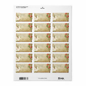 PixDezines Vintage Rose/Imitate Adressaufkleber (Vorne)