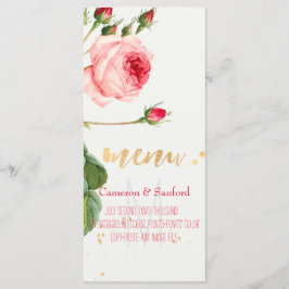PixDezines Vintage Rose/Peonies/Menü Menükarte
