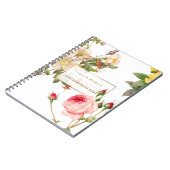 PixDezines Vintage Rose/Redoute Notizblock (Linke Seite)