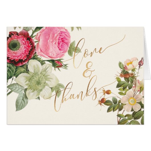 PixDezines Vintage Rose/Redoute/Vielen Dank (Vorderseite (Horizontal))