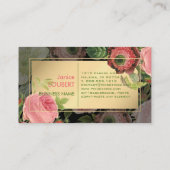 PixDezines Vintage Rose Visitenkarte (Rückseite)