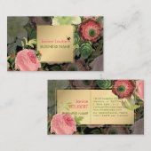 PixDezines Vintage Rose Visitenkarte (Vorne/Hinten)