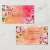 PixDezines Vintage Rose/Wasserfarbe Visitenkarte (Vorne/Hinten)