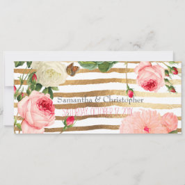 PixDezines Vintage Rose+Ziegel/Streifen Einladung