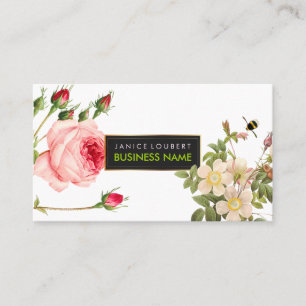 PixDezines Vintage Rosen/Illustration/Redoute Visitenkarte