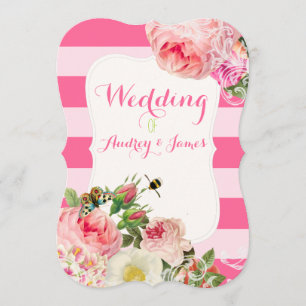 PixDezines vintage Rosen/Pfingstrosen/Primel Einladung