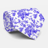 PixDezines Vintage Royal Purple Toile Roses Krawatte (Gerollt)