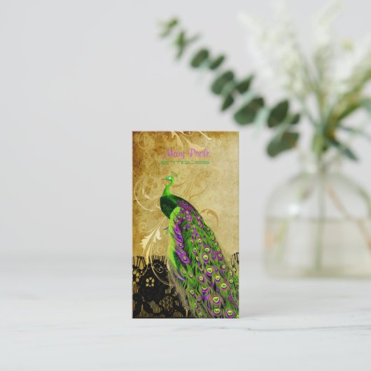 PixDezines Vintage Schriftart Visitenkarte (Stehend Vorderseite)