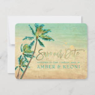 PixDezines Vintage Strand/Palmen/Eheversprechen Save The Date