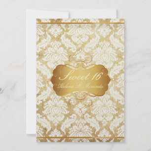 PixDezines Vintage Sweet 16/Venezia Damast Einladung