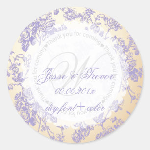 PixDezines vintage toile/lila Runder Aufkleber
