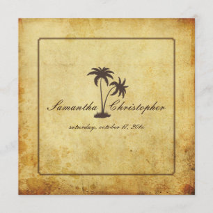PixDezines Vintage Twin Palms, Bahama-Stil Einladung