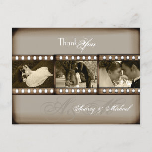 PixDezines Vintage Wedding Fotos Vielen Dank Postkarte