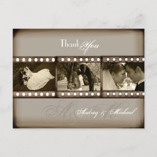 PixDezines Vintage Wedding Fotos Vielen Dank Postkarte