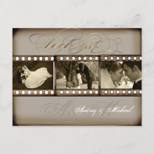 PixDezines Vintage Wedding Fotos Vielen Dank Postkarte