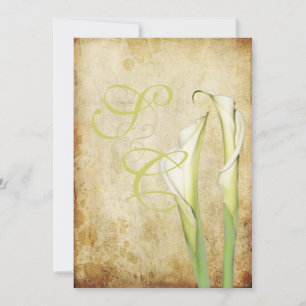 PixDezines Vintage Weiße Calla-Lilien Einladung