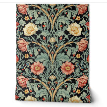 PixDezines Vintage William Morris Floral Orange