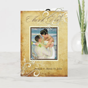 PixDezines Vintage Wirbel/Hochzeit Vielen Dank Dankeskarte