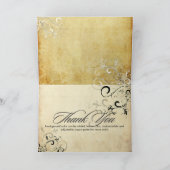 PixDezines Vintage Wirbel/Hochzeit Vielen Dank Dankeskarte (Innenseite)