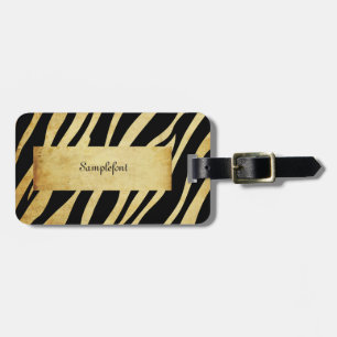 PixDezines Vintage-Zebra Gepäckanhänger
