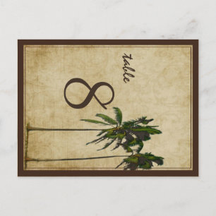 PixDezines Vintage Zwillingspalmen/Schriftart mit  Postkarte