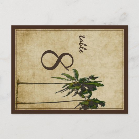 PixDezines Vintage Zwillingspalmen/Schriftart mit Postkarte (Vorderseite)