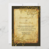 PixDezines VINTAGEN IMITAT GOLD FILIGREE DIY GRENZ Einladung (Rückseite)