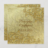 PixDezines Vintagen Imitat Gold Wirbel Einladung (Vorne/Hinten)