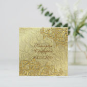 PixDezines Vintagen Imitat Gold Wirbel Einladung (Stehend Vorderseite)