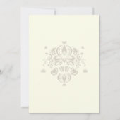 PixDezines Vintager aquamariner Pfau Save The Date (Rückseite)