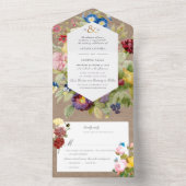 PixDezines Vintager botanischer Schiffsuntergrund All In One Einladung (Innen Boden)