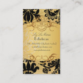 PixDezines Vintager Damast/Imitat Perchor Visitenkarte (Rückseite)