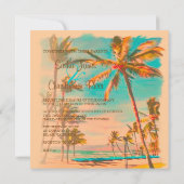 PixDezines VINTAGER HAWAIIANISCHER STRAND/AQUAMARI Einladung (Rückseite)