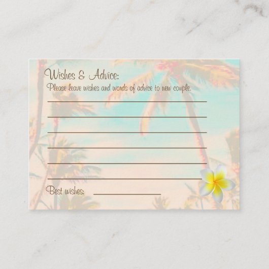 PixDezines Vintager hawaiianischer Strand/aquamari Hinweiskarte (Rückseite)