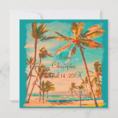 PixDezines VINTAGER HAWAIIANISCHER STRAND/DIY-Farb Einladung (Vorderseite)