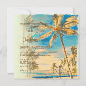 PixDezines Vintager hawaiianischer Strand/Gebirgsb Einladung (Rückseite)