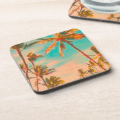 PixDezines Vintager hawaiianischer Strand Getränkeuntersetzer (Linke Seite)