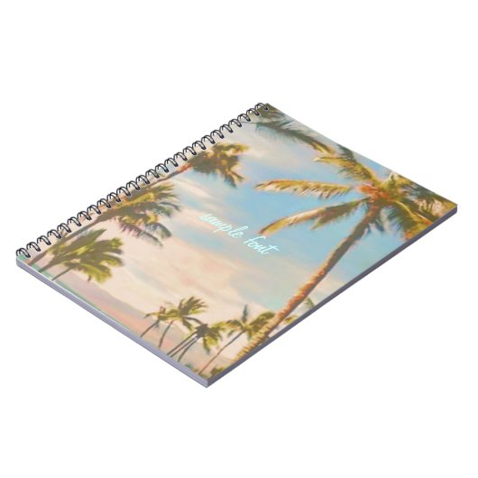 PixDezines Vintager hawaiianischer Strand Notizblock (Linke Seite)